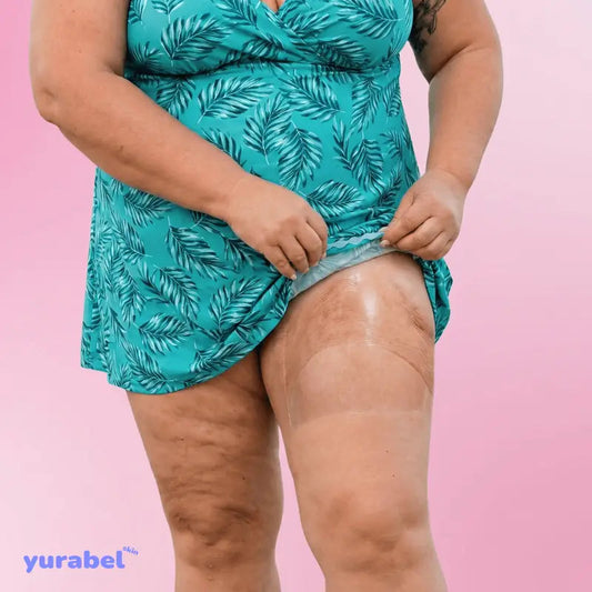 Cinta lifting yurabel aplicada en el muslo
