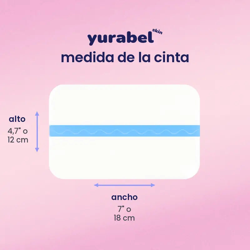 Medida de la cinta: 18 cm de ancho por 12 cm de alto
